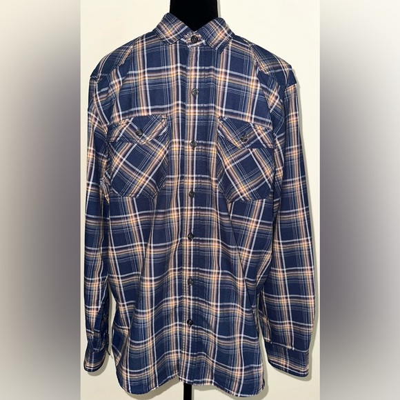 Converse Men’s Blue Multicolor Plaid Long Sleeve Button Down Shirt - Sz L - Picture 1 of 6